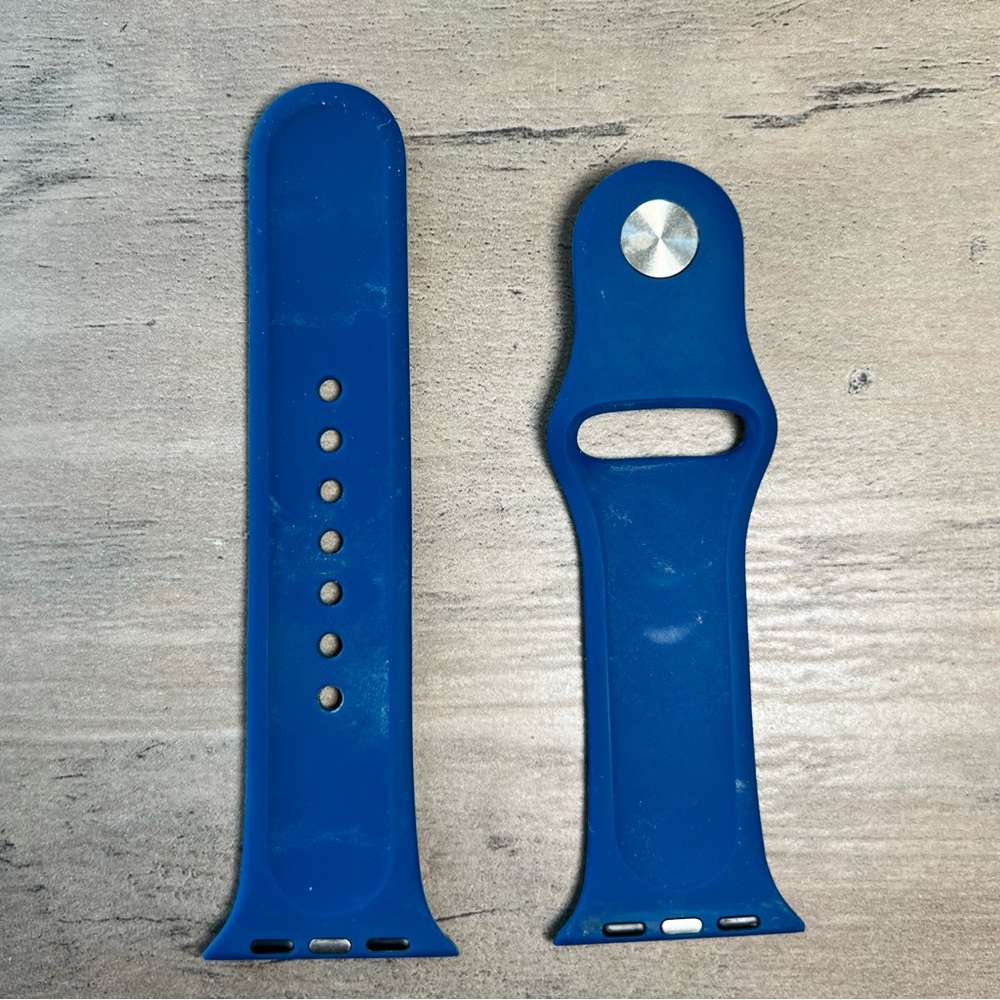Apple Watch Bands 38 40mm Silicone Sport Strap Set 3pc Navy Red Blue S - M - Picture 9 of 16